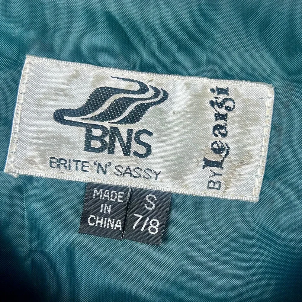 BNS Brite‎ N Sassy Leargi Boys Plaid Patchwork Vest Green Blue S 7-8 Vintage 80s